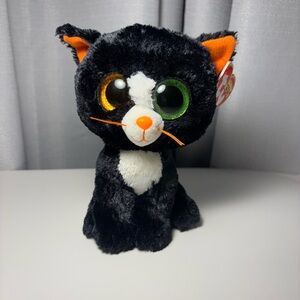 Ty Beanie Boos Frights the Black Cat with Orange and Green Eyes